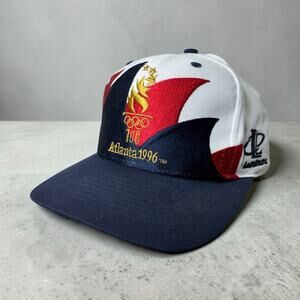 VTG 1996 Atlanta Olympics Logo Athletic Double Sharktooth Snapback Cap Hat